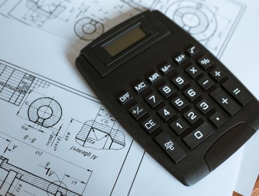 a calculator on a diagram to show what you need to know before requesting a sub-contract quote